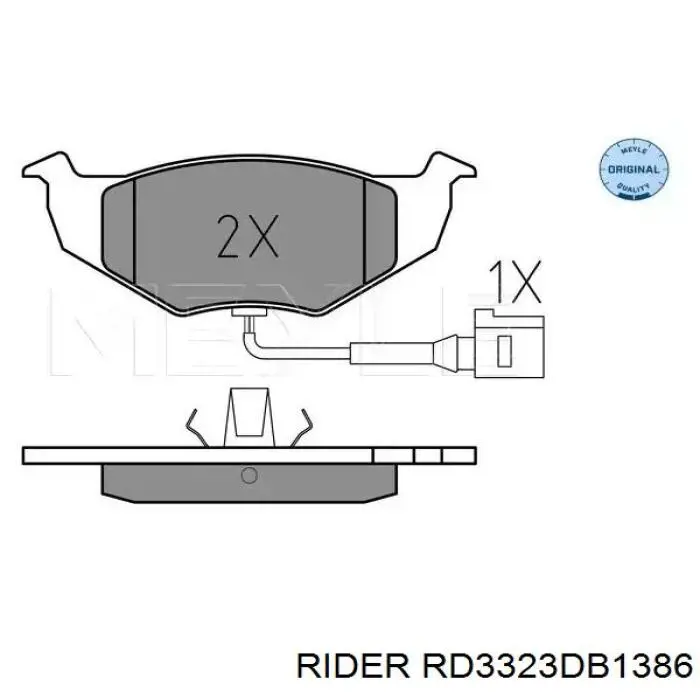 Гальмівні колодки Rider RD3323DB1386 ціна, від 15.55 USD