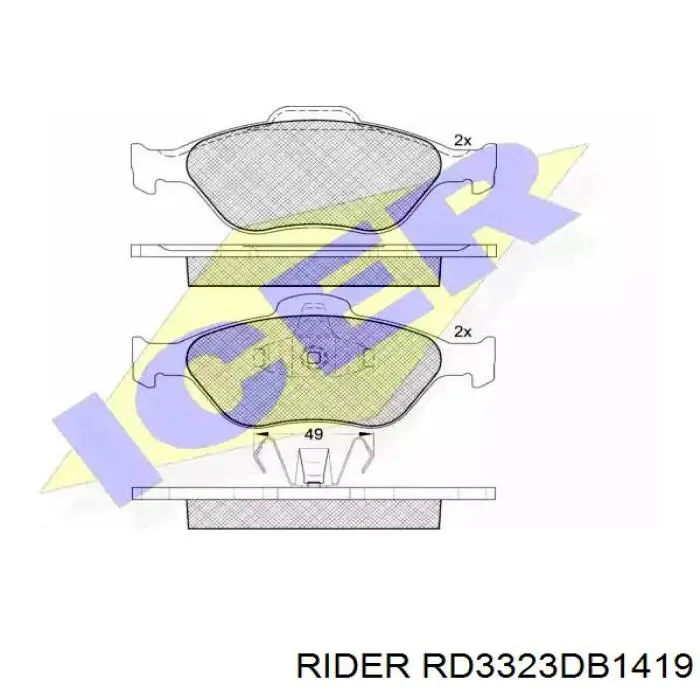 RD3323DB1419 Rider колодки гальмівні передні, дискові