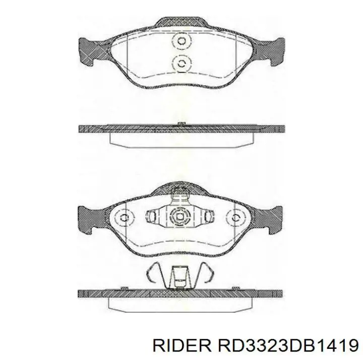 Гальмівні колодки Rider RD3323DB1419 ціна, від 16.44 USD
