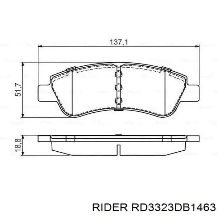 Купити RD3323DB1463 Rider Колодки гальмівні передні, дискові