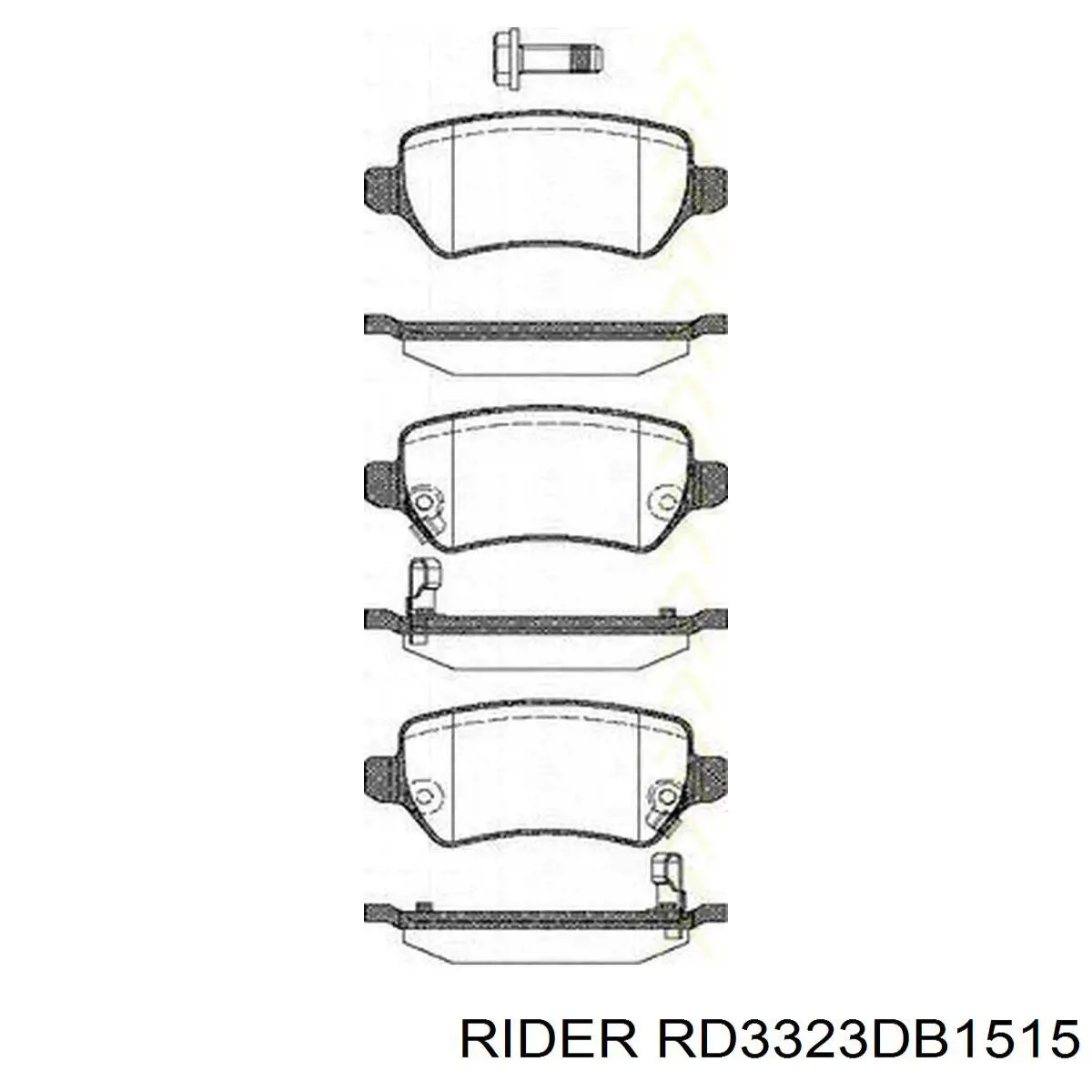 Задні гальмівні колодки Rider RD3323DB1515 ціна, від 12.18 USD