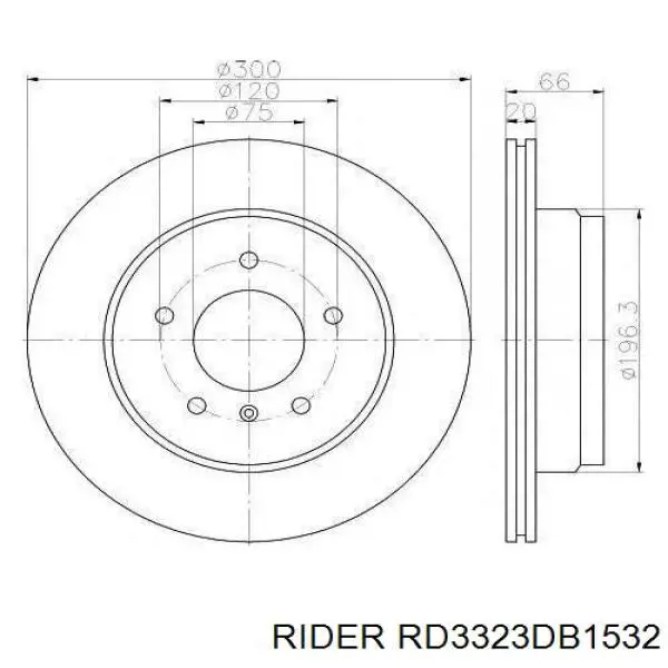 Гальмівні колодки Rider RD3323DB1532 ціна, від 17.26 USD