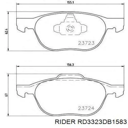 RD3323DB1583 Rider Передні гальмівні колодки