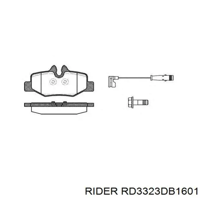 RD3323DB1601 Rider Колодки гальмівні задні, дискові