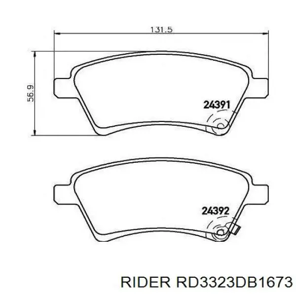 Гальмівні колодки Rider RD3323DB1673 ціна, від 14.02 USD