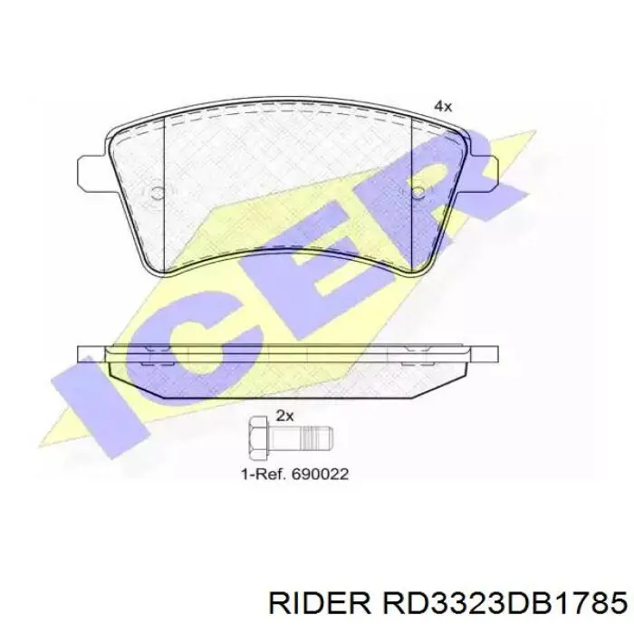 Передні тормозні колодки RD3323DB1785 Rider
