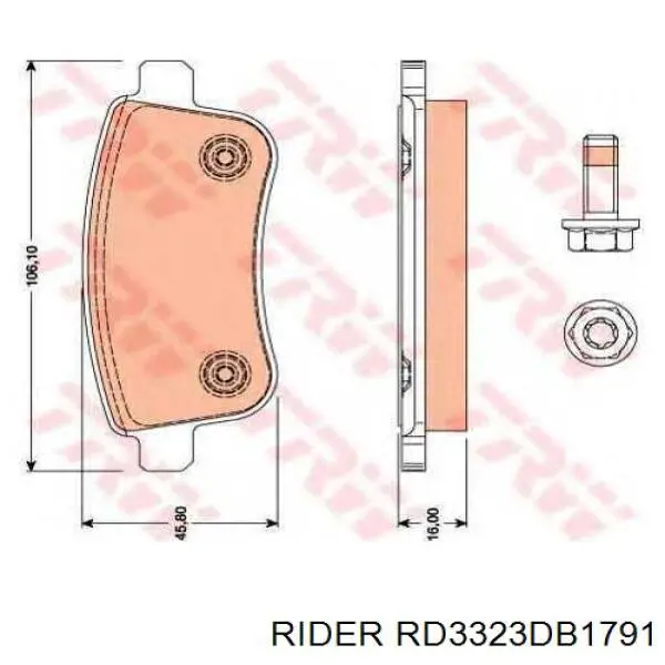 Купити RD3323DB1791 Rider Задні колодки