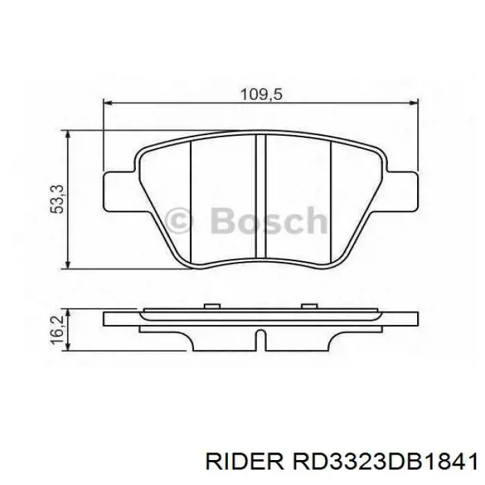 Задні гальмівні колодки Rider RD3323DB1841 ціна, від 13.36 USD