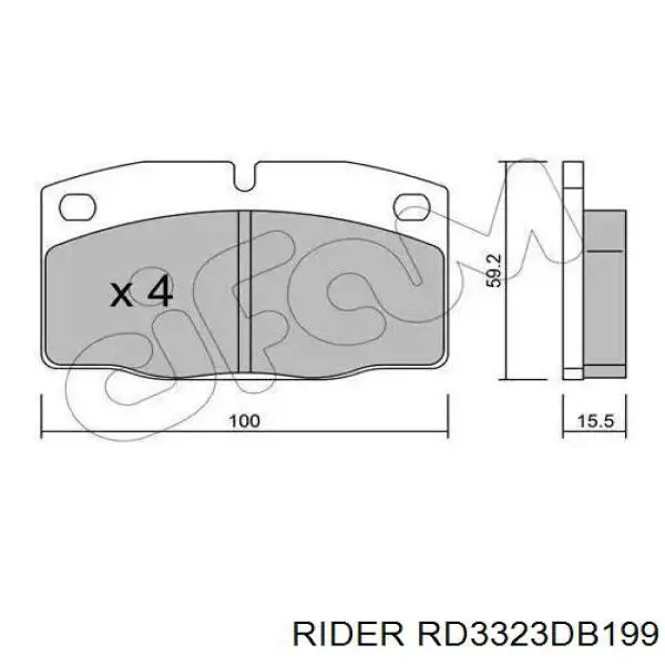 Передні тормозні колодки RD3323DB199 Rider