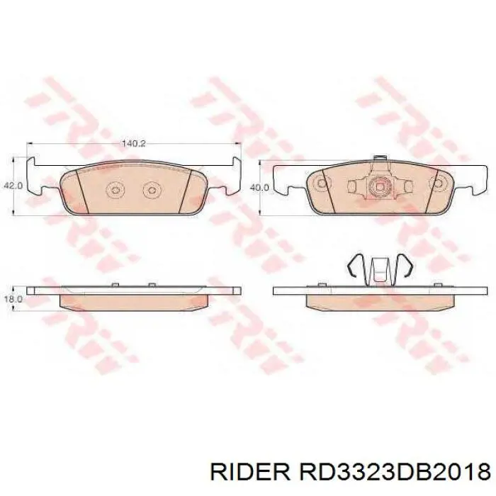 Колодки гальмівні передні, дискові RD3323DB2018 Rider