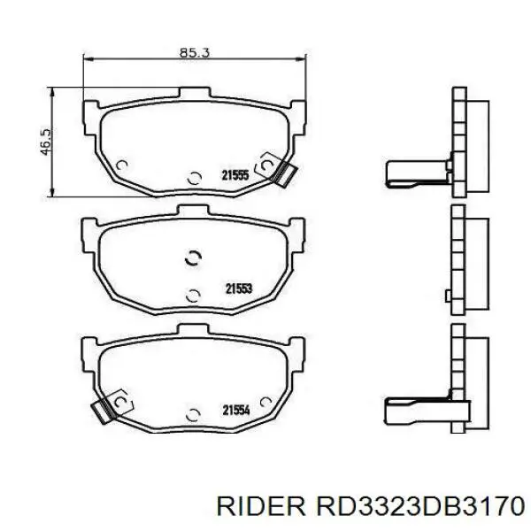 RD3323DB3170 Rider Колодки гальмівні задні, дискові