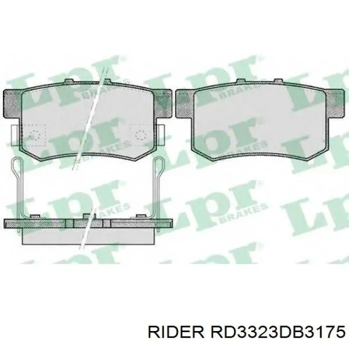 Задні гальмівні колодки Rider RD3323DB3175 ціна, від 15.55 USD