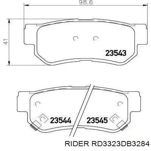 RD3323DB3284 Rider Колодки гальмівні задні, дискові