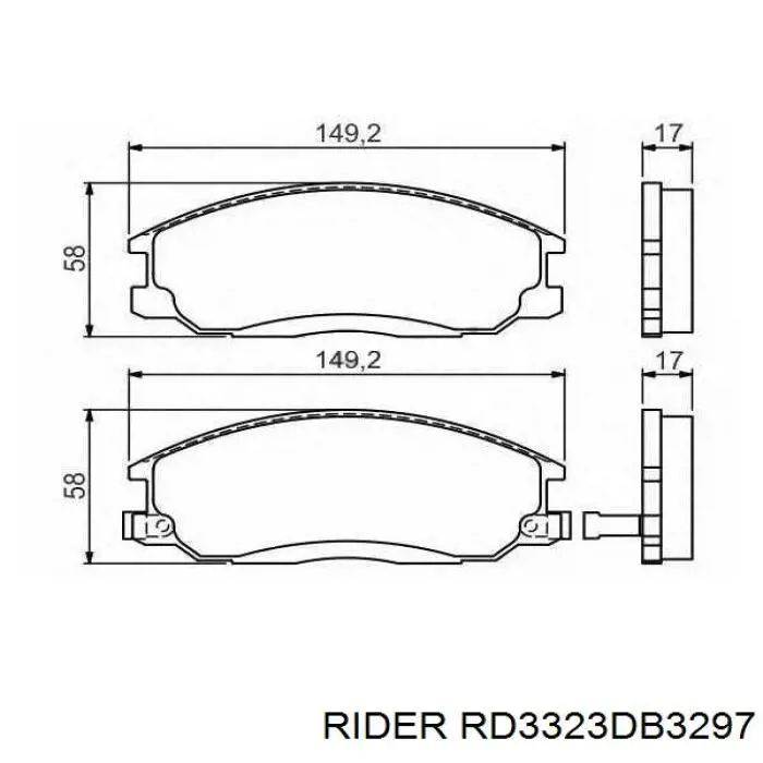 Гальмівні колодки Rider RD3323DB3297 ціна, від 21.51 USD