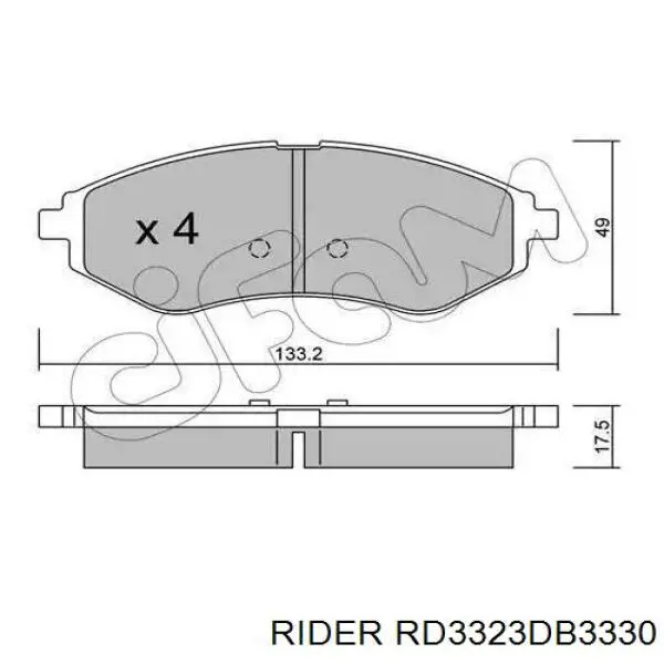 RD3323DB3330 Rider Передні гальмівні колодки