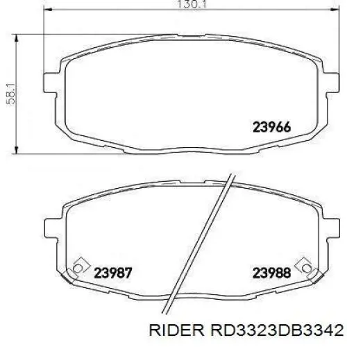 Гальмівні колодки Rider RD3323DB3342 ціна, від 18.90 USD