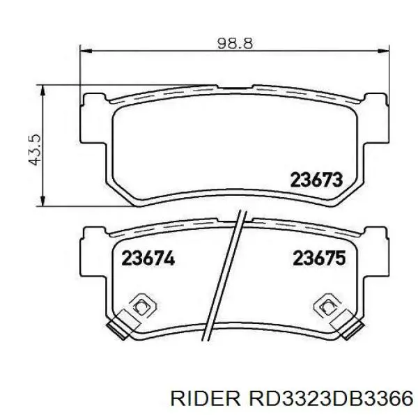 Задні гальмівні колодки Rider RD3323DB3366 ціна, від 15.70 USD