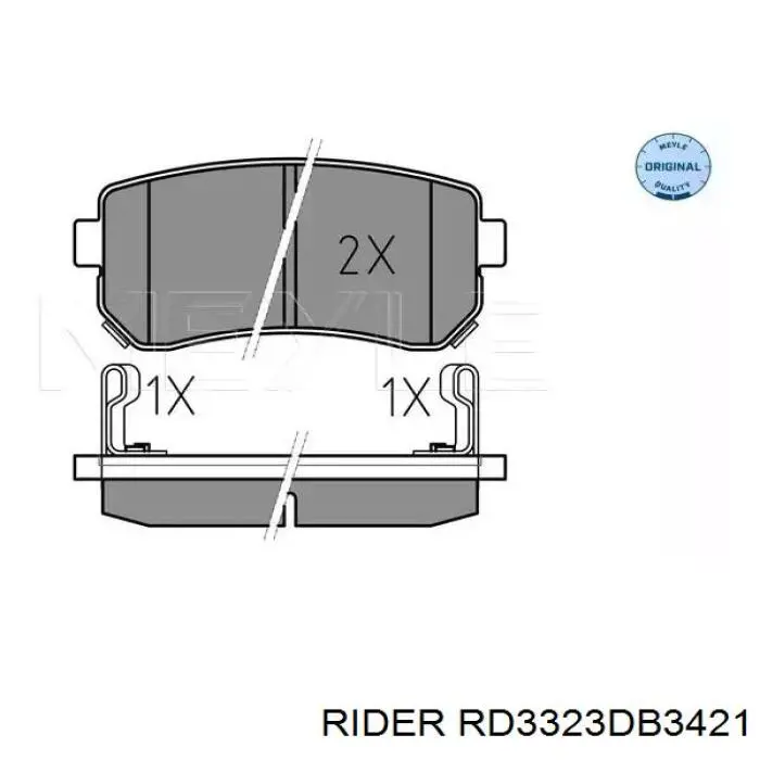 RD3323DB3421 Rider Колодки гальмівні задні, дискові