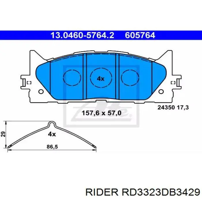 Колодки гальмівні передні, дискові RD3323DB3429 Rider