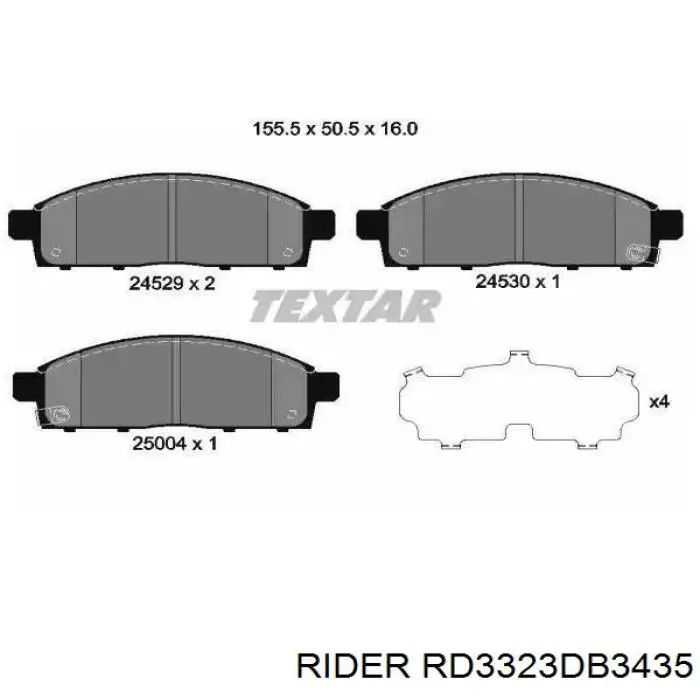 RD3323DB3435 Rider Передні гальмівні колодки