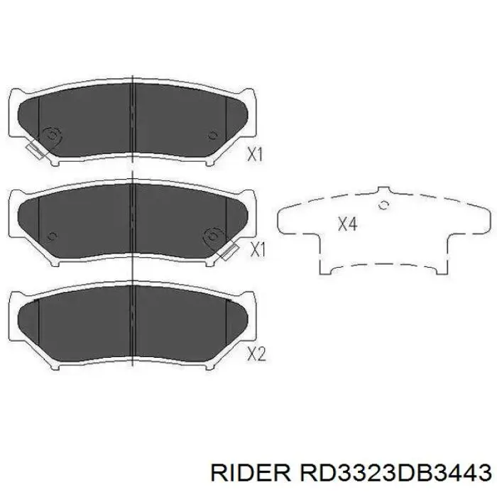 Передні тормозні колодки RD3323DB3443 Rider