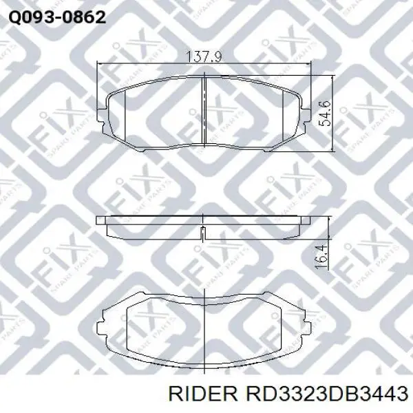 Тормозні колодки Rider RD3323DB3443