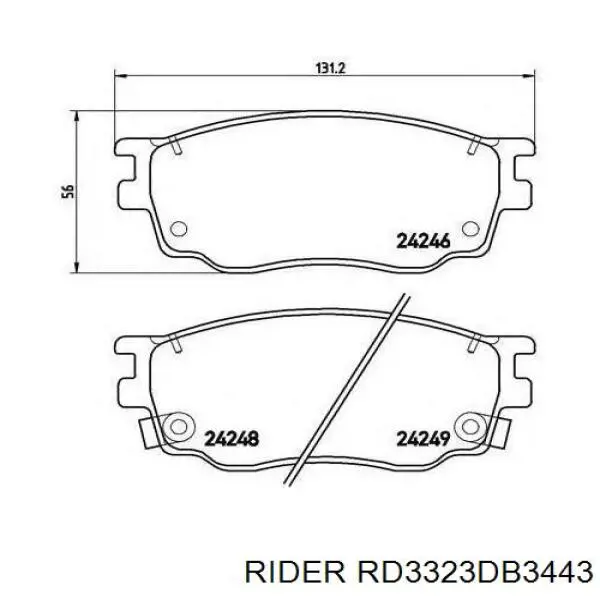 RD3323DB3443 Rider колодки гальмівні передні, дискові