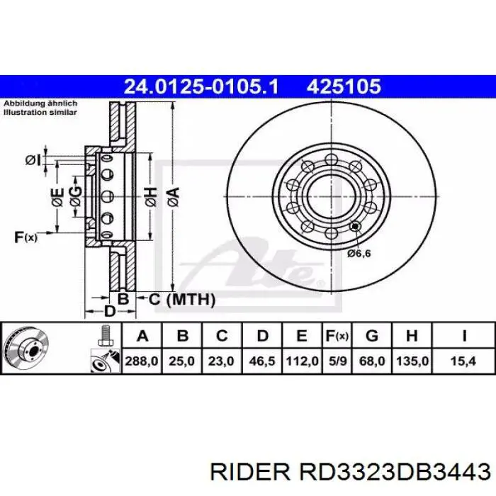 RD3323DB3443 Rider Передні гальмівні колодки