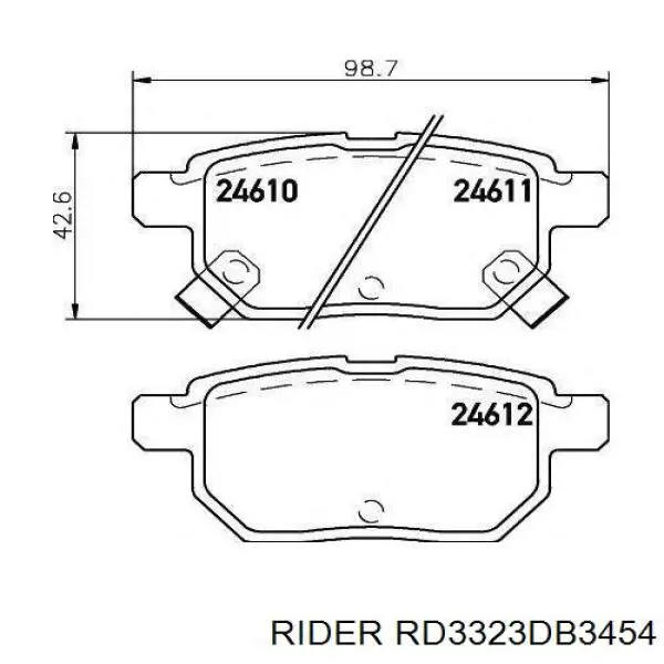 Колодки гальмові задні, дискові RD3323DB3454 Rider