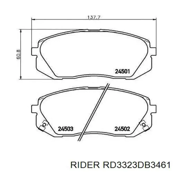 Передні тормозні колодки RD3323DB3461 Rider