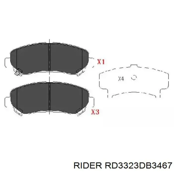 Купити RD3323DB3467 Rider Колодки гальмівні передні, дискові