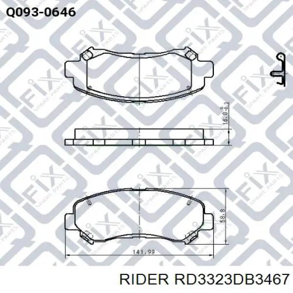 Гальмівні колодки Rider RD3323DB3467 ціна, від 15.89 USD