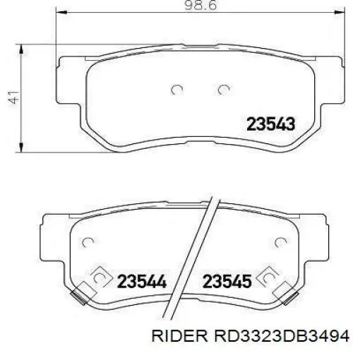 Задні гальмівні колодки RD3323DB3494 Rider