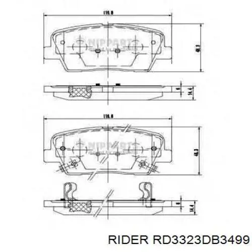 Купити RD3323DB3499 Rider Задні колодки