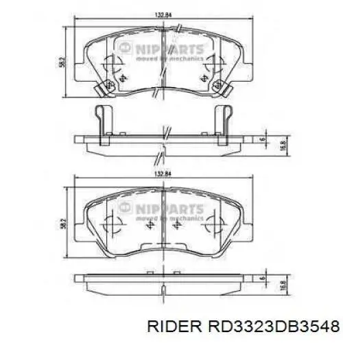 Гальмівні колодки Rider RD3323DB3548 ціна, від 16.91 USD