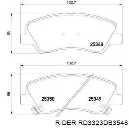 RD3323DB3548 Rider Передні гальмівні колодки