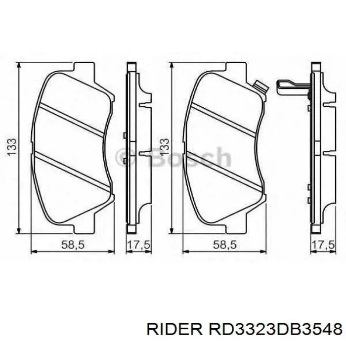 Передні тормозні колодки RD3323DB3548 Rider