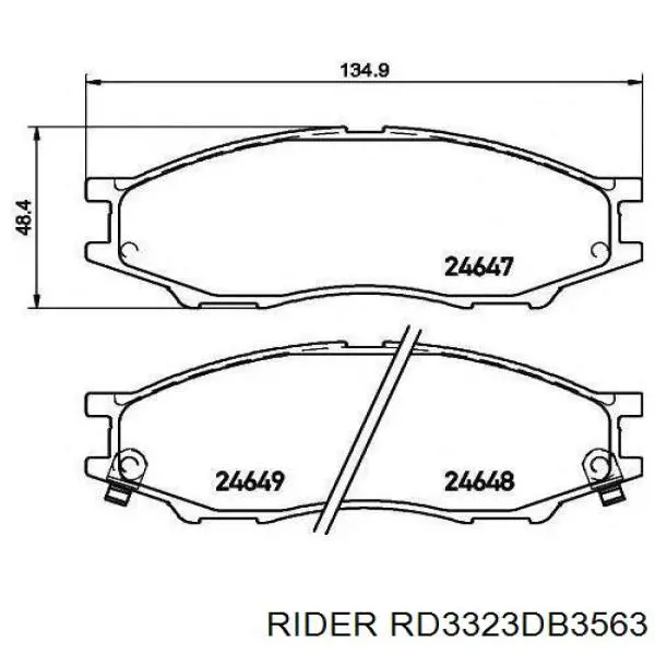 Колодки гальмівні передні, дискові RD3323DB3563 Rider