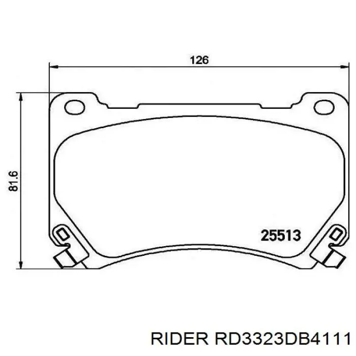 Гальмівні колодки Rider RD3323DB4111 ціна, від 21.13 USD