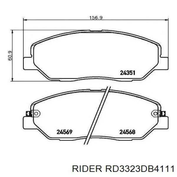Передні тормозні колодки RD3323DB4111 Rider