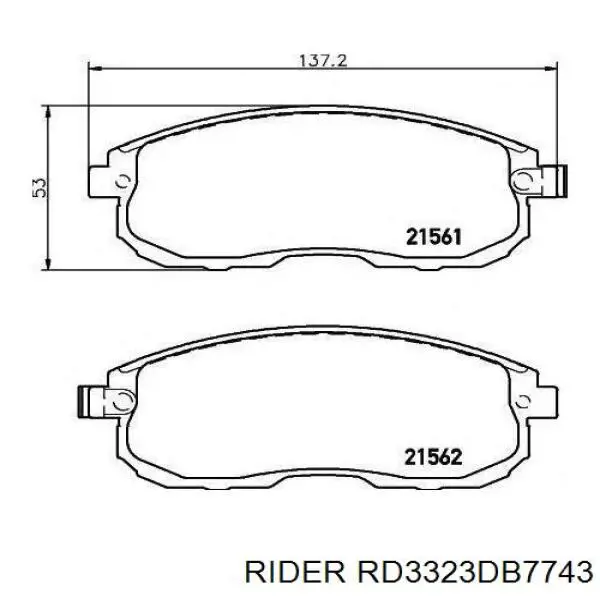 Купити RD3323DB7743 Rider Колодки гальмівні передні, дискові