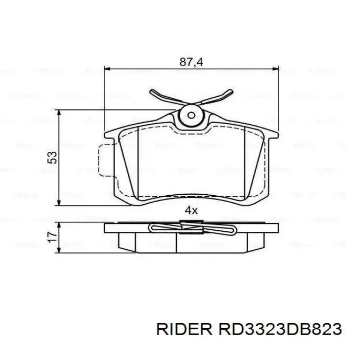 Задні гальмівні колодки RD3323DB823 Rider