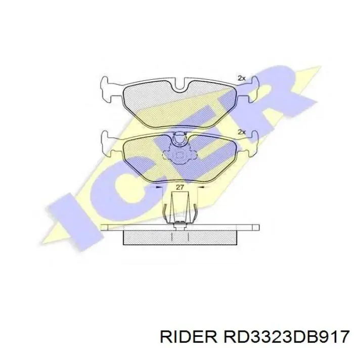 Задні гальмівні колодки RD3323DB917 Rider