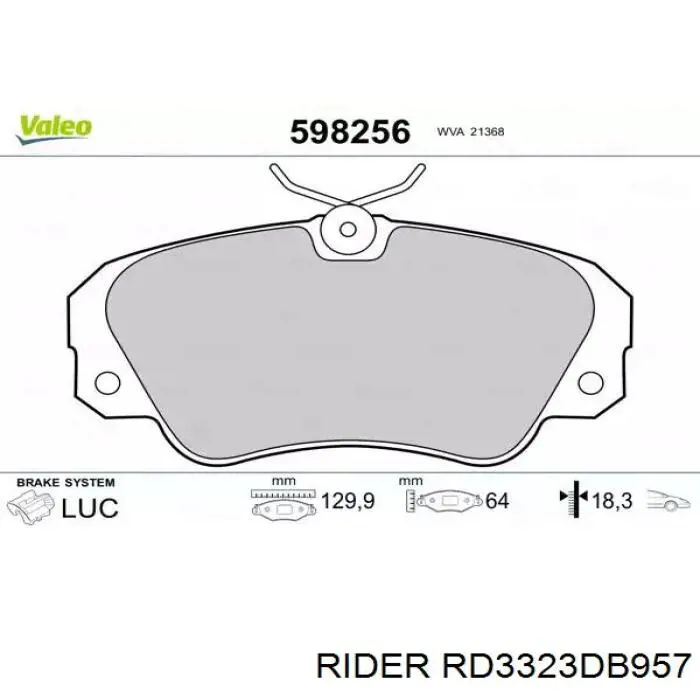 Купити RD3323DB957 Rider Колодки гальмівні передні, дискові