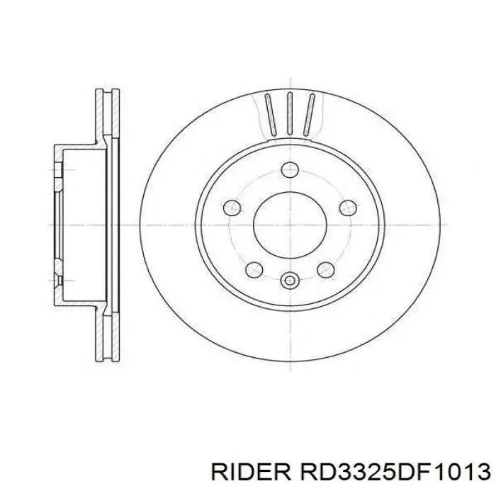 Диск гальмівний передній RD3325DF1013 Rider