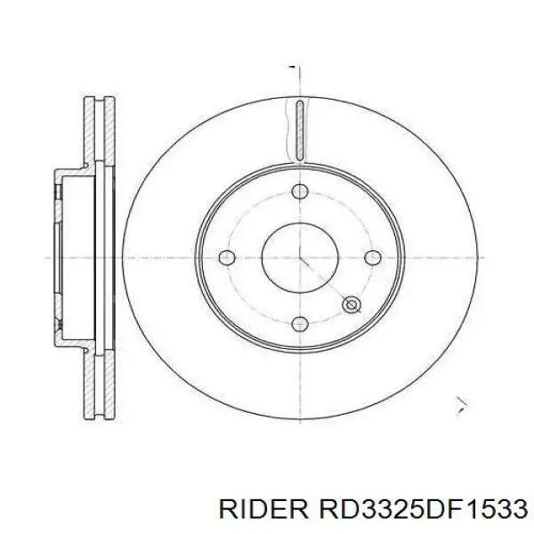 Диск переднього гальма Rider RD3325DF1533 ціна, від 16.91 USD