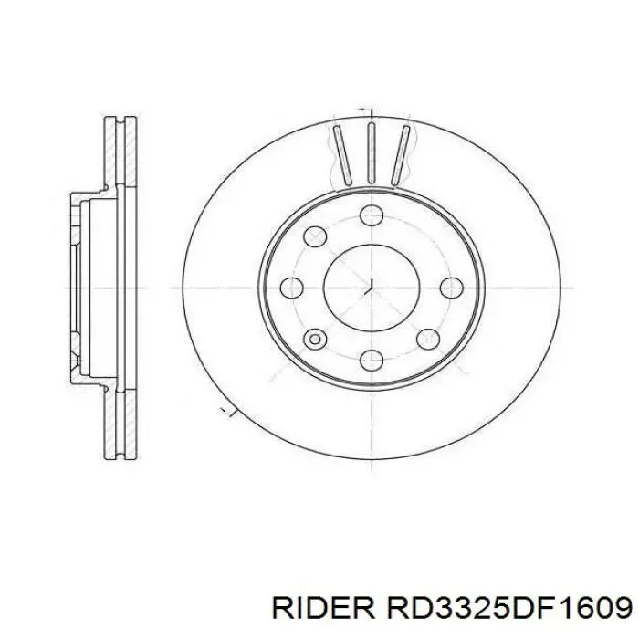 Диск переднього гальма Rider RD3325DF1609 ціна, від 16.56 USD