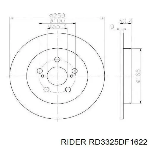 RD3325DF1622 Rider диск гальмівний передній