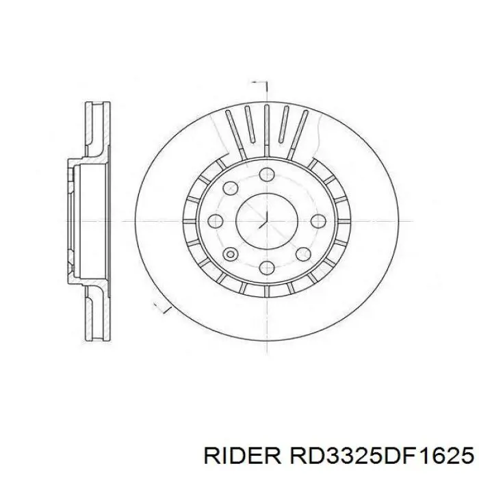 Диск гальмівний передній RD3325DF1625 Rider