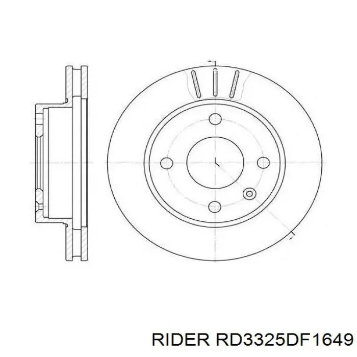 RD3325DF1649 Rider диск гальмівний передній